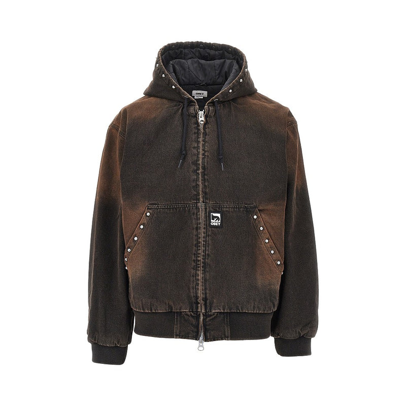 Obey Obey Studded Denim Blouson Jacket Brown - World Class Fashion