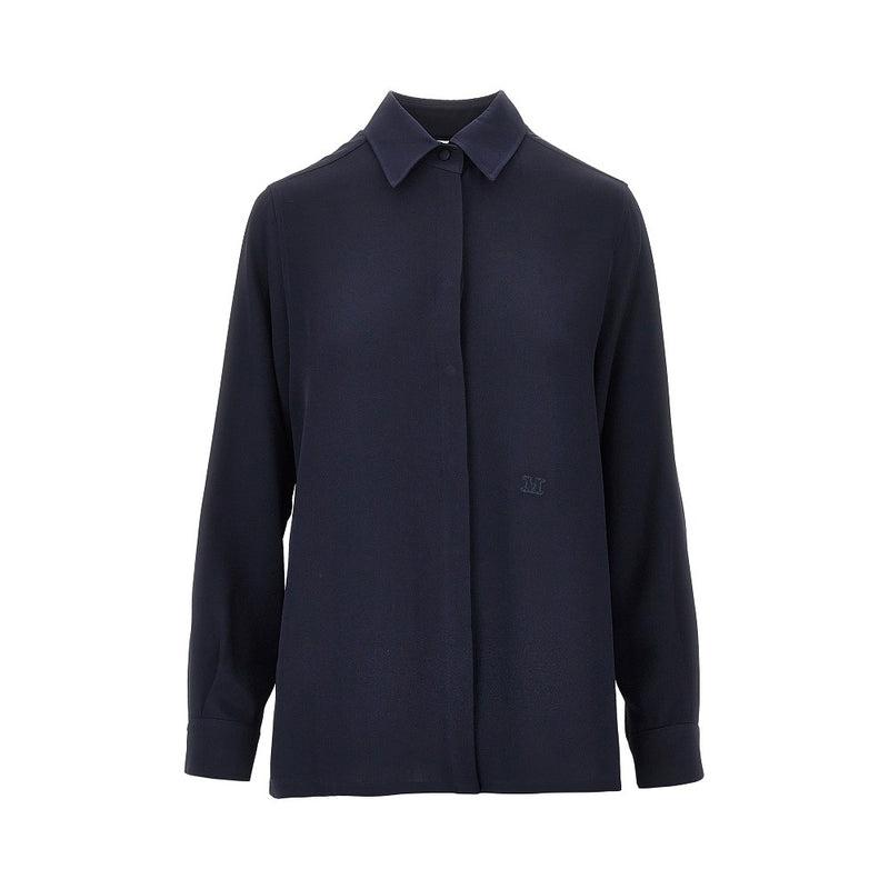 Max Mara Max Mara Silk Cady Shirt Blue Women - World Class Fashion