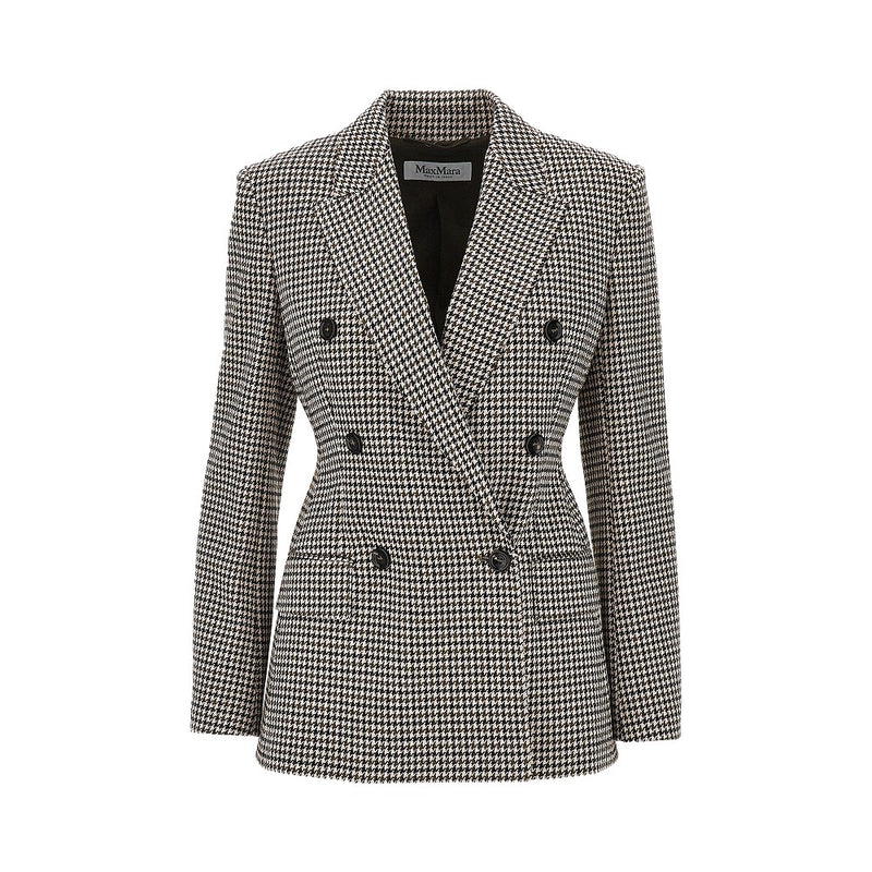 Max Mara Max Mara Houndstooth Double-breasted Jacket Multicolor - World Class Fashion