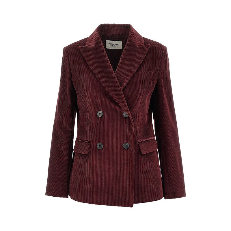 Max Mara Weekend Max Mara Weekend Corduroy Double-breasted Jacket Red - World Class Fashion