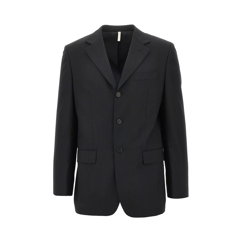 Sunflower Sunflower 'Show' Tropical Wool Jacket Black - World Class Fashion