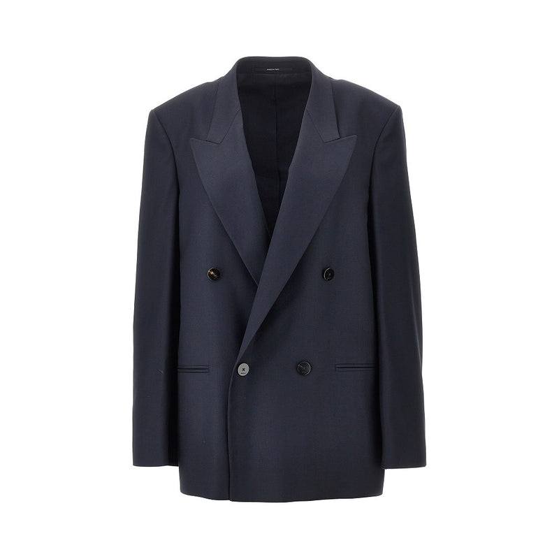 Gucci Gucci Light Wool Double-breasted Jacket Blue Women - World Class Fashion