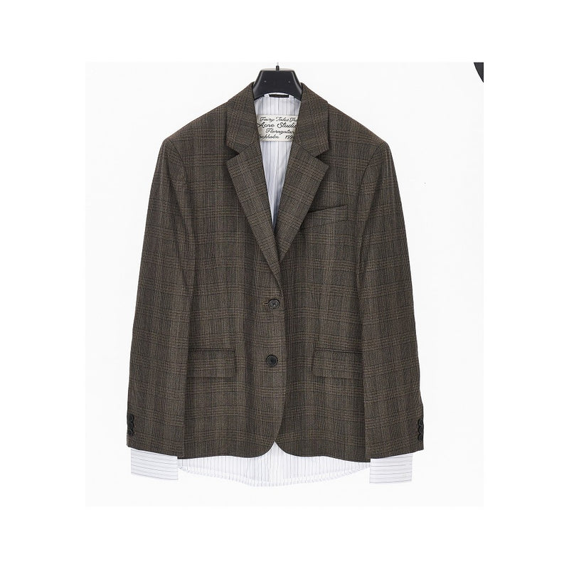 Acne Acne Layering-effect Oversized Blazer Jacket Brown - World Class Fashion