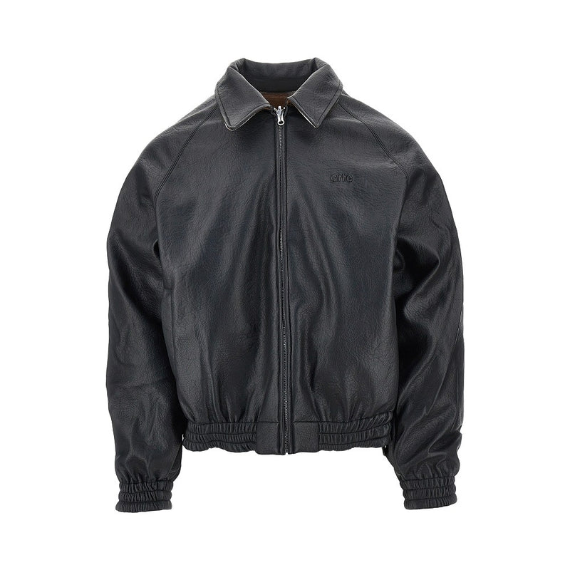 Arte Arte Faux Leather and Flannel Reversible Jacket Black - World Class Fashion