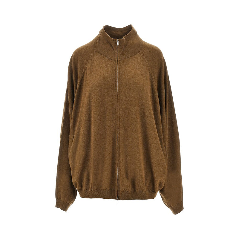 The Frankie Shop The Frankie Shop 'Base' Knitted Track Jacket Brown - World Class Fashion