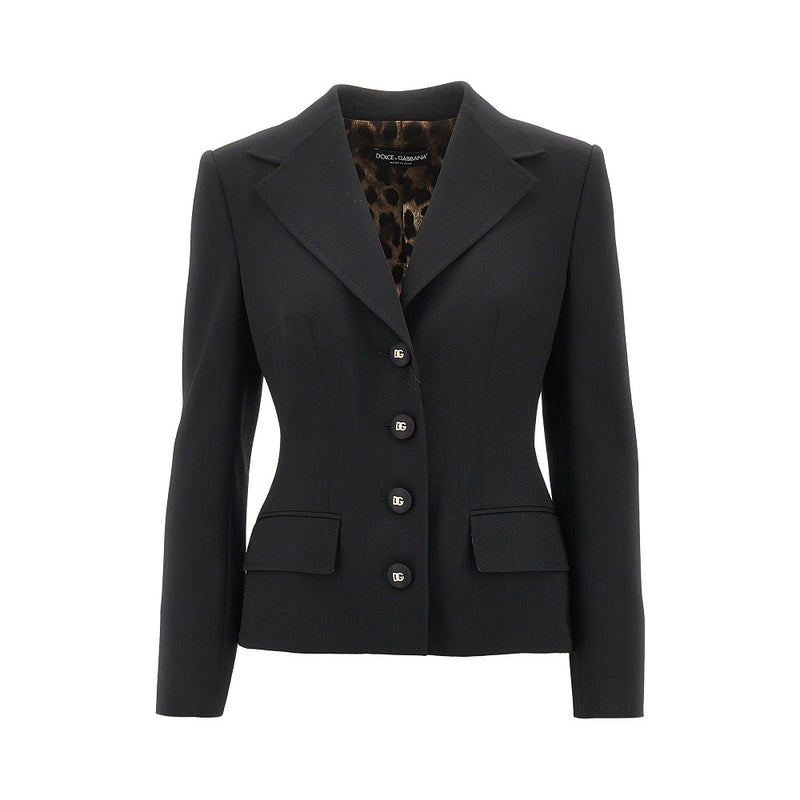 Dolce&gabbana Dolce&Gabbana Slim Fit Gabardine Jacket Black - World Class Fashion