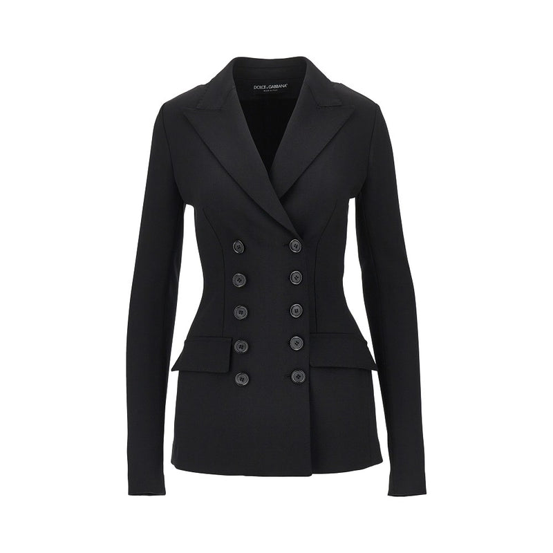 Dolce&gabbana Dolce&Gabbana Stretch Wool Double-breasted Jacket Black - World Class Fashion