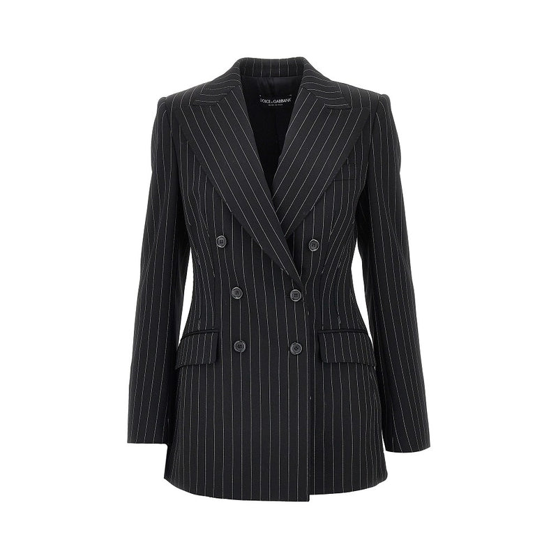Dolce&gabbana Dolce&Gabbana Pinstriped Wool Jacket Black Women - World Class Fashion