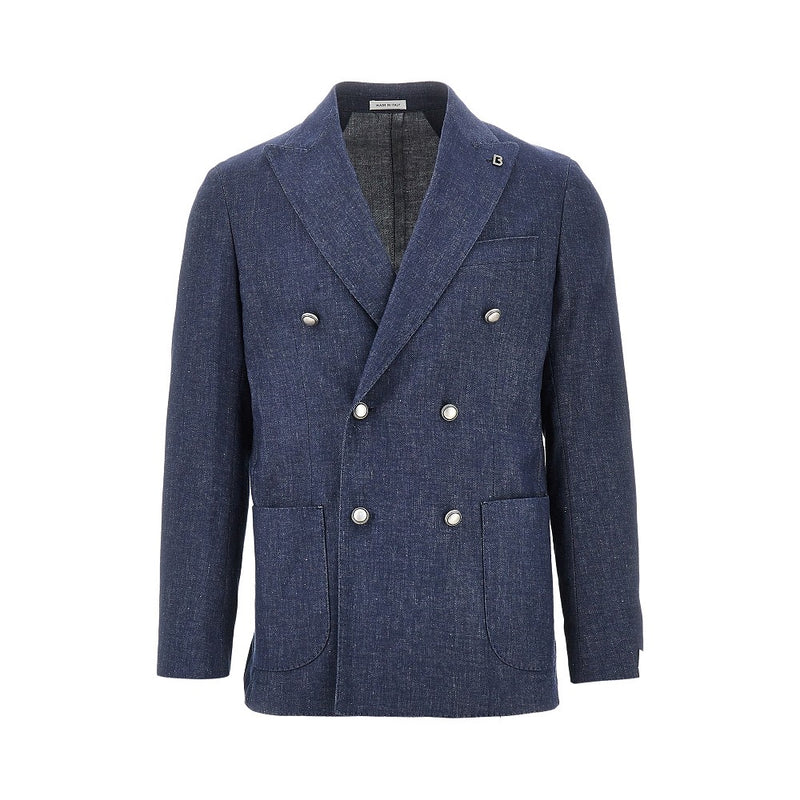 Breras Breras Firenze Denim Double-breasted Jacket Blue - World Class Fashion