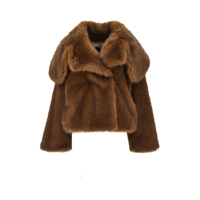 Bb Couture Bb Couture 'Barbra' Faux Fur Jacket Brown - World Class Fashion