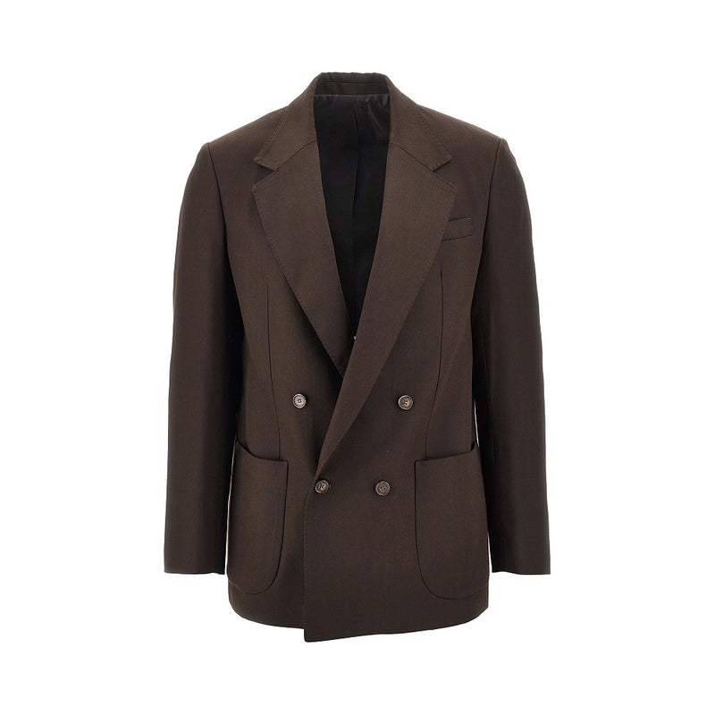 Marsem Marsem Gabardine Double-breasted Jacket Brown - World Class Fashion