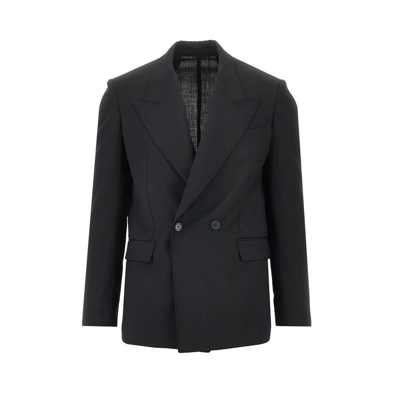 Marsem Marsem Stretch Wool-blend Double-breasted Jacket - World Class Fashion