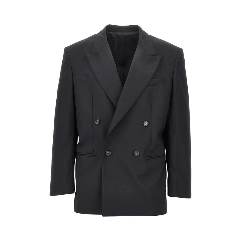 Marsem Marsem Wool-blend Double-breasted Jacket Black - World Class Fashion