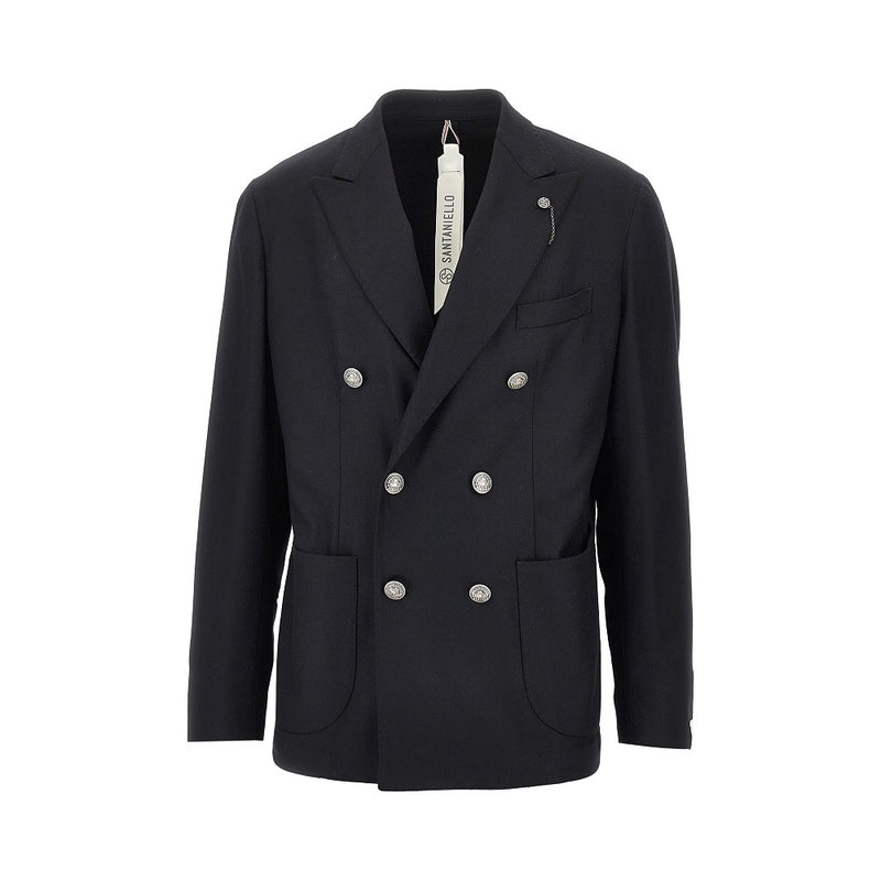 Santaniello Santaniello Wool-blend Tailored Jacket Black - World Class Fashion