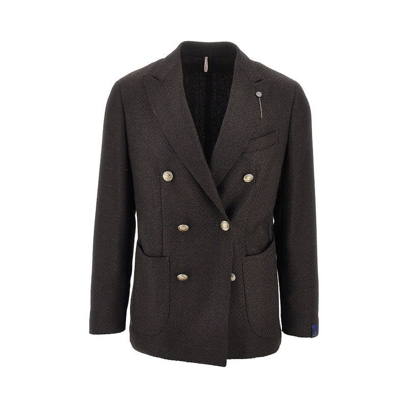Santaniello Santaniello Mélange Tweed Tailored Jacket Brown - World Class Fashion