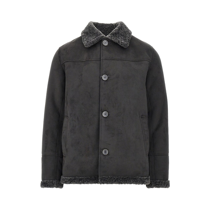 Herno Herno Suede and Shearling Effect Jacket Grey - World Class Fashion