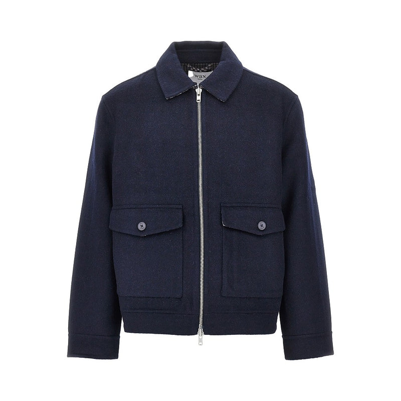 Wax London Wax London Hamblin Wool-blend Jacket Navy - World Class Fashion