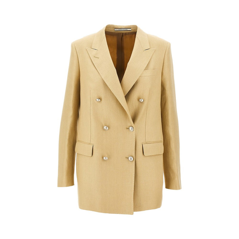 Tagliatore Tagliatore Jasmine Double-breasted Linen Jacket Beige - World Class Fashion