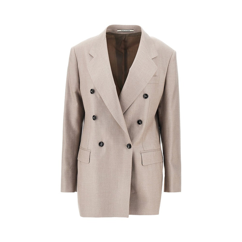 Tagliatore Tagliatore Double-breasted Twill Jacket Beige - World Class Fashion