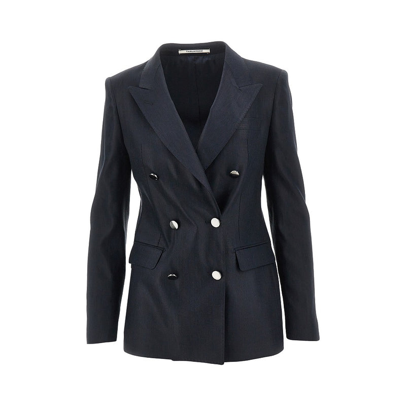 Tagliatore Tagliatore Parigi Linen-blend Jacket Blue - World Class Fashion
