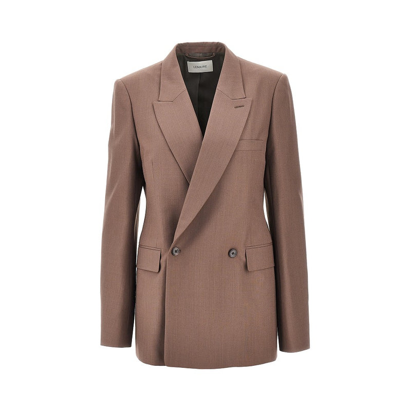 Lemaire Lemaire Tropical Wool Double-breasted Jacket Brown - World Class Fashion