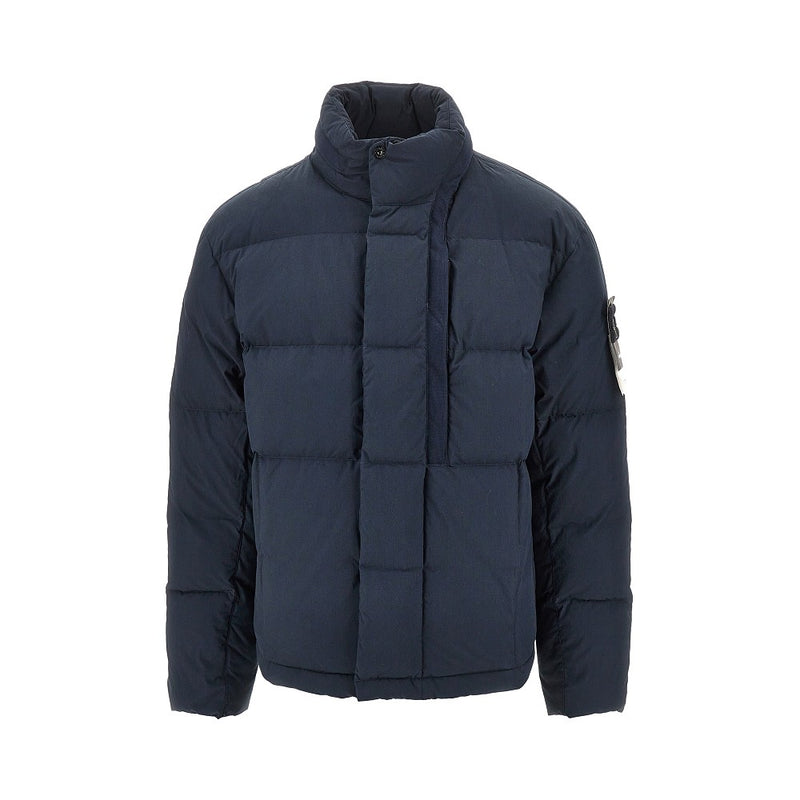 Stone Island Stone Island Cotton Nylon Tela Down Jacket Blue - World Class Fashion