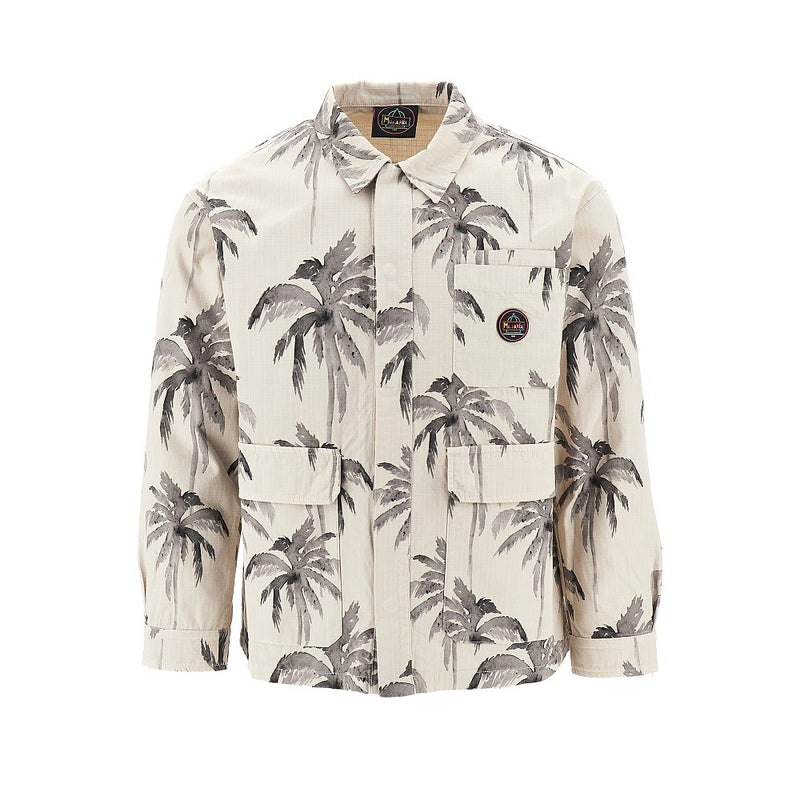 Mauna Kea Mauna Kea 'Palms' Cotton Safari Jacket Beige - World Class Fashion