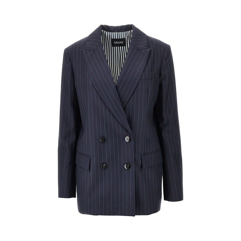 Vitovi Vitovi 'Move' Pinstriped Wool Jacket - World Class Fashion