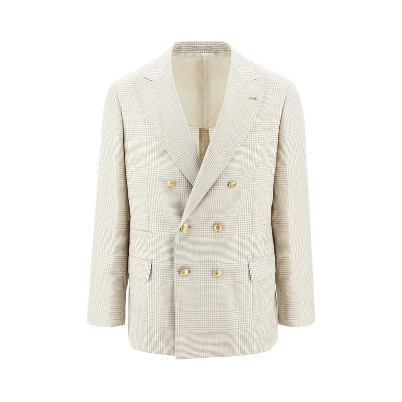 Brunello Cucinelli Brunello Cucinelli Prince Of Wales Jacket Beige Men - World Class Fashion