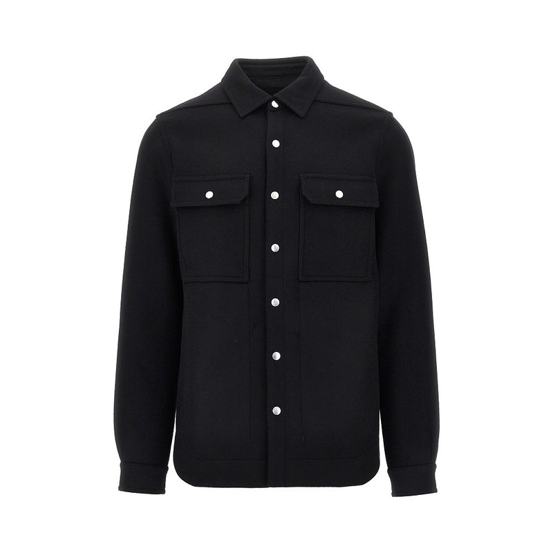 Rick Owens Rick Owens Wool Cloth Overshirt Black - World Class Fashion
