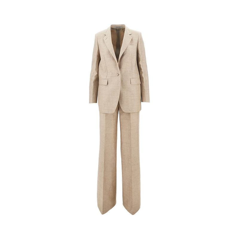Tagliatore Tagliatore Adrianne Linen-blend Suit Beige - World Class Fashion