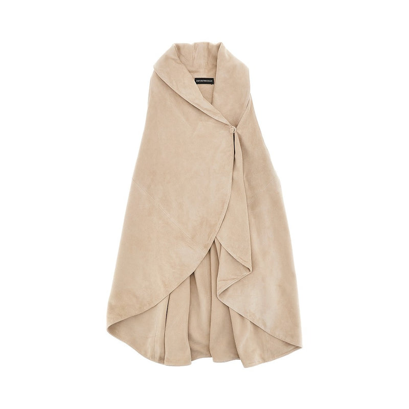 Emporio Armani Emporio Armani Suede Leather Vest Beige Women - World Class Fashion