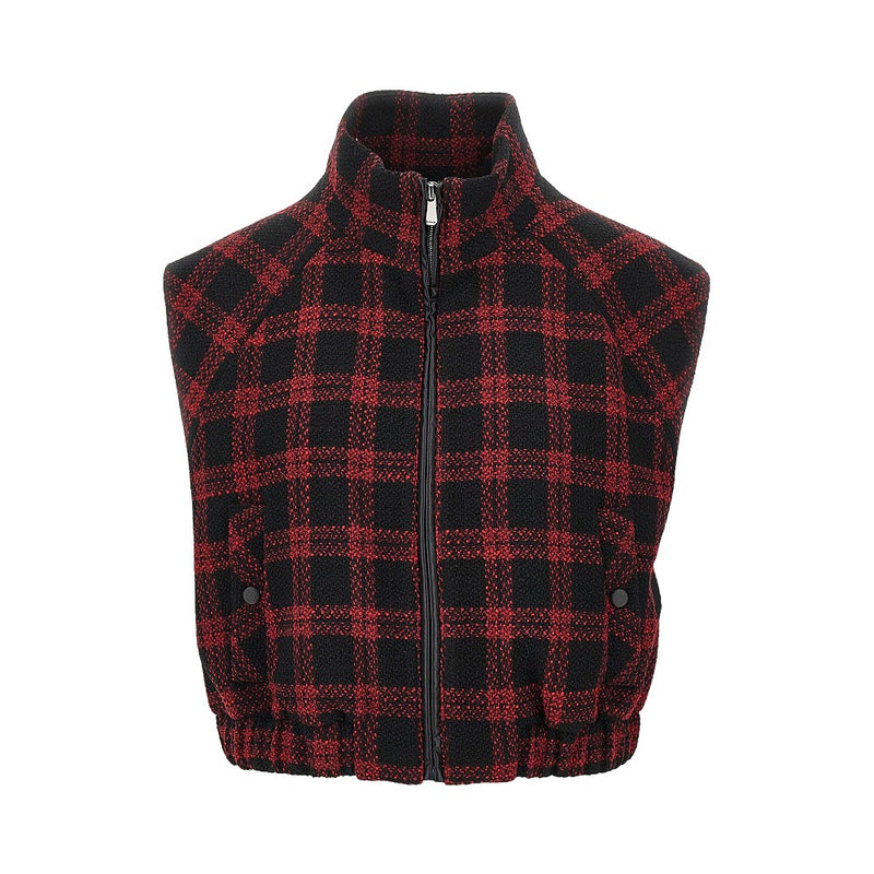 Pinko Pinko Tweed Vest Buffalo Check Black Women - World Class Fashion