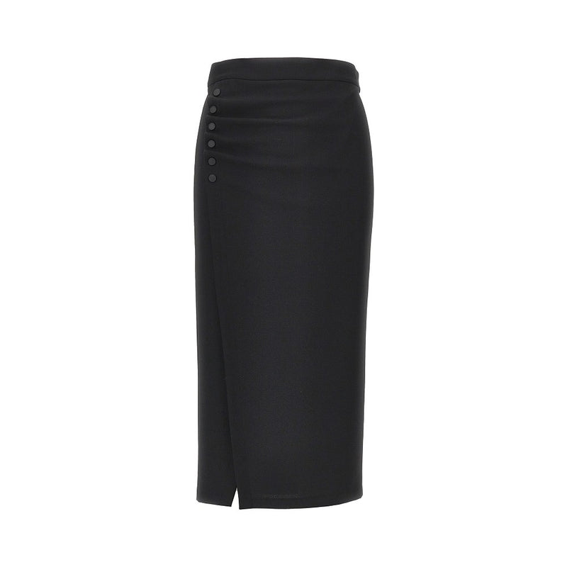 Emporio Armani Emporio Armani Viscose-blend Midi Skirt Black - World Class Fashion