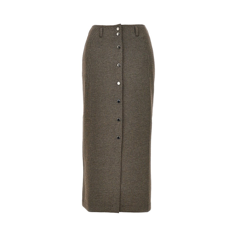 Emporio Armani Emporio Armani Knitted Midi Skirt Brown - World Class Fashion