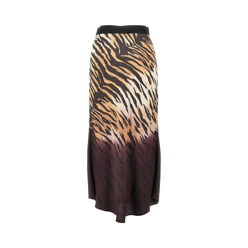 Pinko Pinko Animalier Twill Midi Skirt Multicolor - World Class Fashion