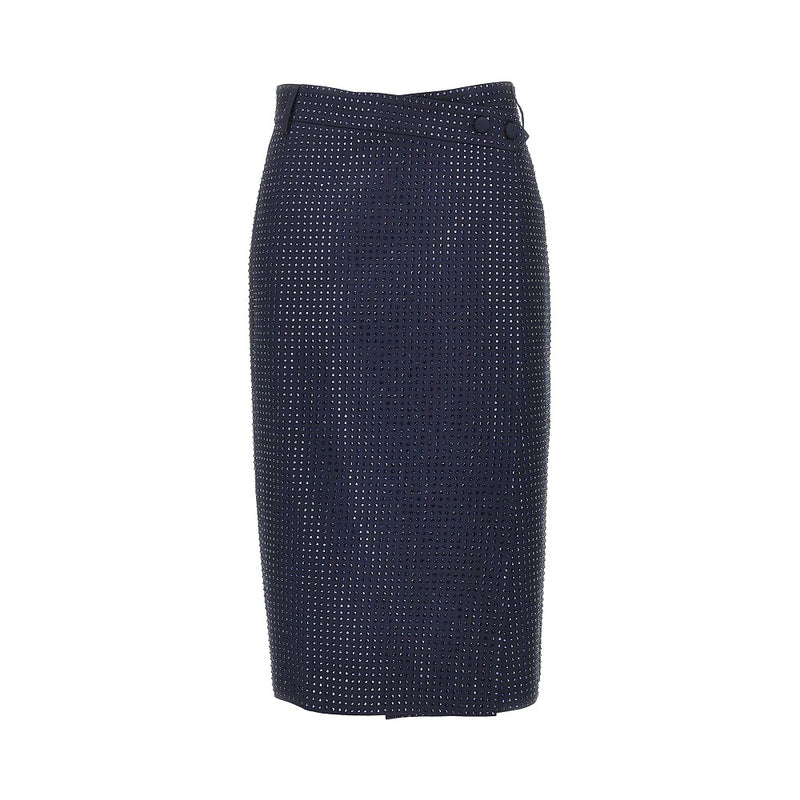 Pinko Pinko Strass-Embellished Wrap-Over Midi Skirt Blue - World Class Fashion