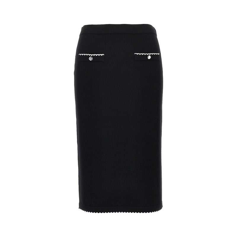 Tory Burch Tory Burch Knitted Midi Skirt Black Women - World Class Fashion
