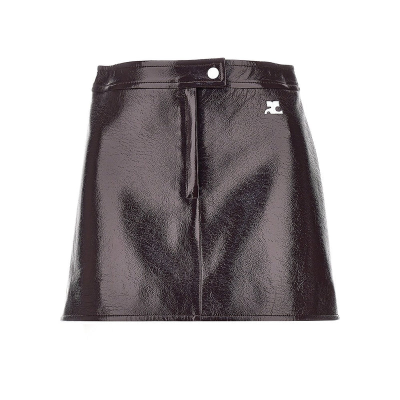 Courreges Courreges Vinyl Effect Coated Mini Skirt Red - World Class Fashion