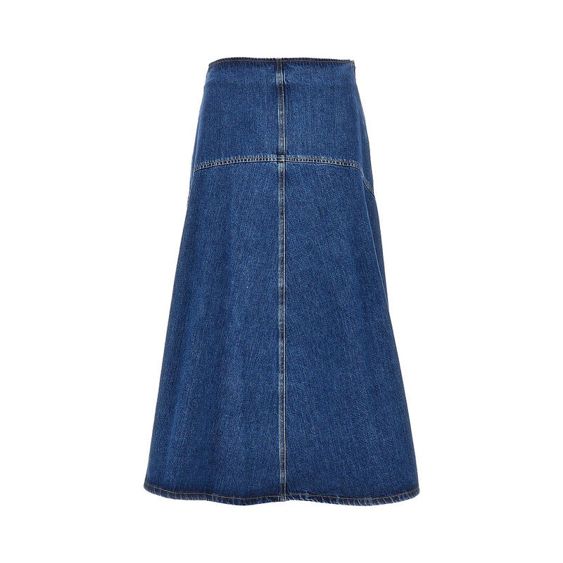 Max Mara Weekend Max Mara Weekend Cotton Denim Long Skirt Blue - World Class Fashion