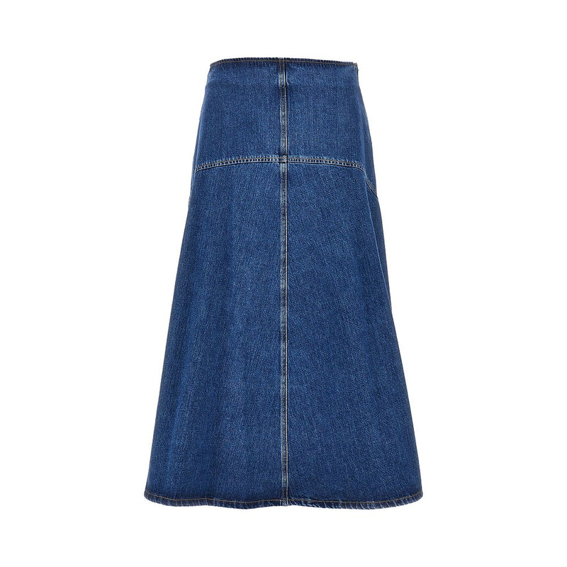 Max Mara Weekend Max Mara Weekend Cotton Denim Long Skirt Blue - World Class Fashion