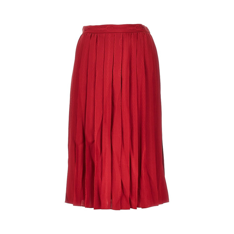 Gucci Gucci Jacquard Silk Midi Skirt Red Women - World Class Fashion