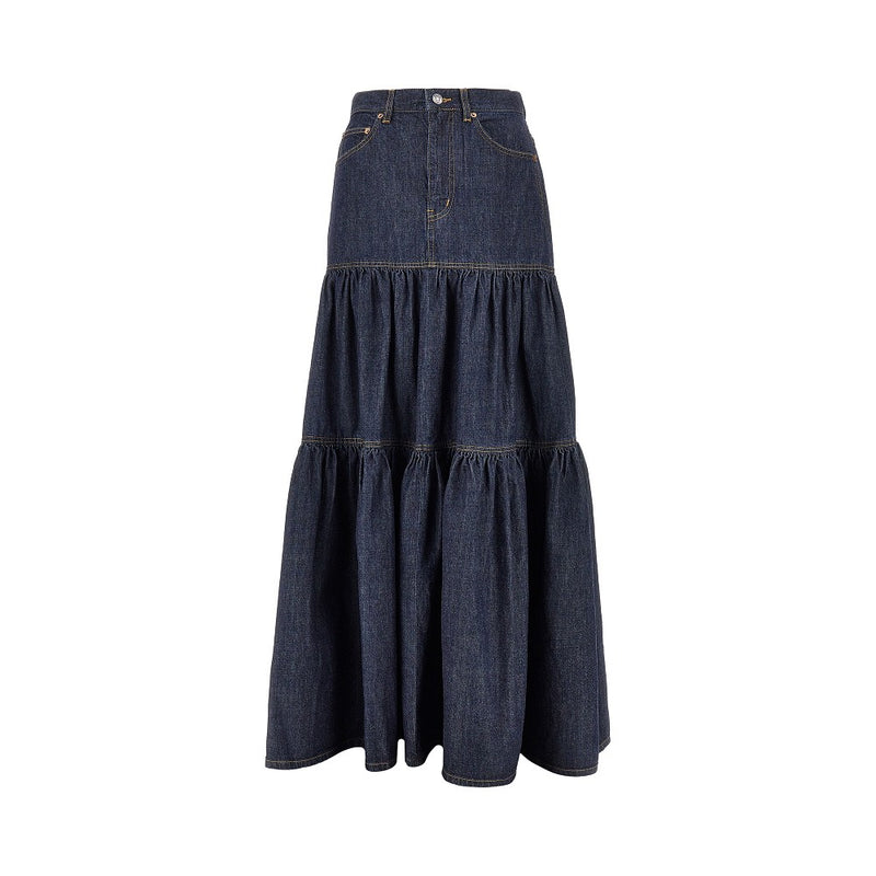 Saint Laurent Saint Laurent 'Country' Denim Skirt - World Class Fashion