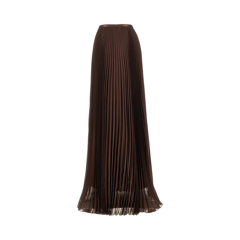 Valentino Valentino Pleated Crepe De Chine Maxi Skirt - World Class Fashion