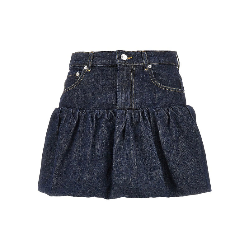 Ganni Ganni Denim Mini Bubble Skirt - World Class Fashion