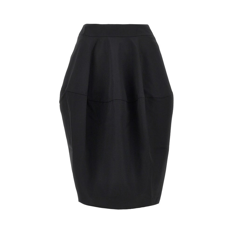 Jacquemus Jacquemus Ovalo Wool Skirt Black - World Class Fashion