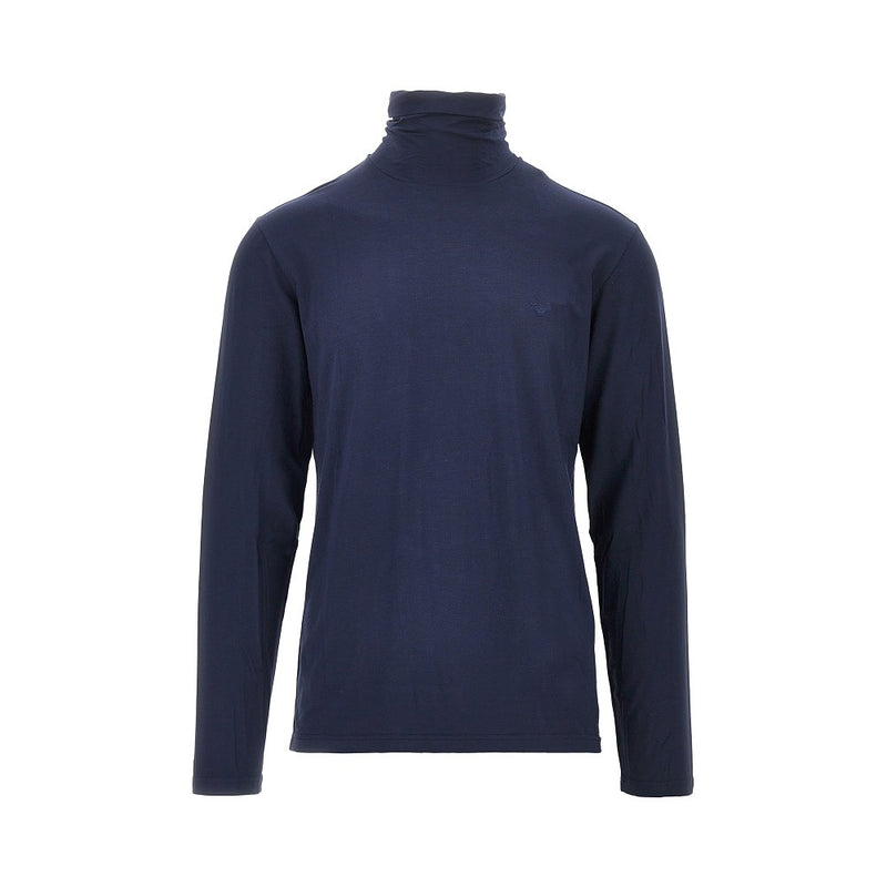 Ea Bodywear Ea Bodywear Stretch Jersey Turtleneck Blue Men - World Class Fashion