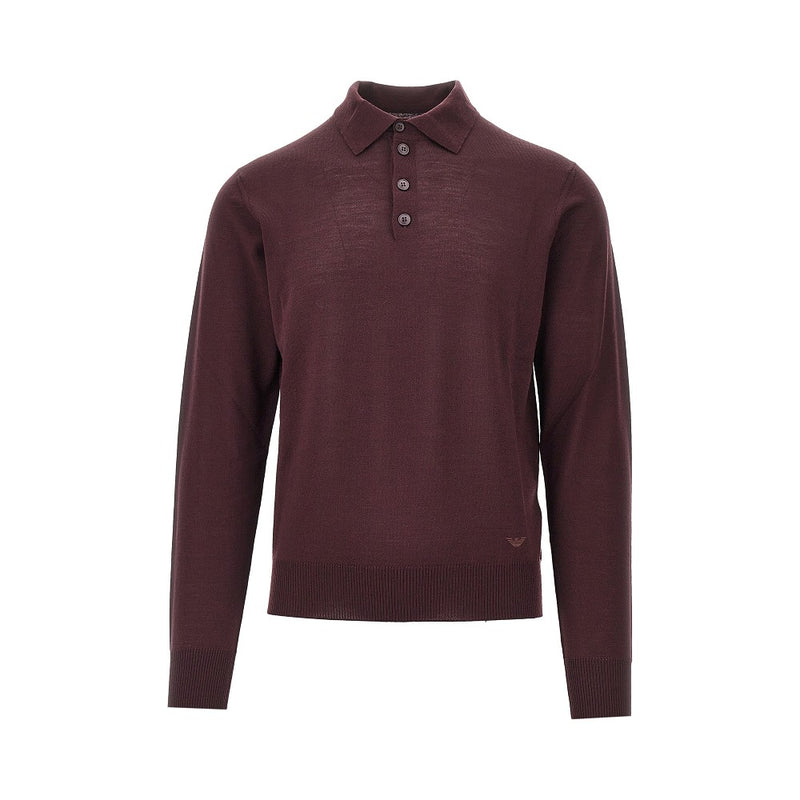 Emporio Armani Emporio Armani Fine Knit Polo Sweater Red Men - World Class Fashion