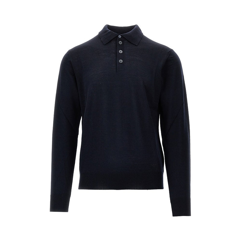 Emporio Armani Emporio Armani Fine Knit Polo Sweater Black Men - World Class Fashion