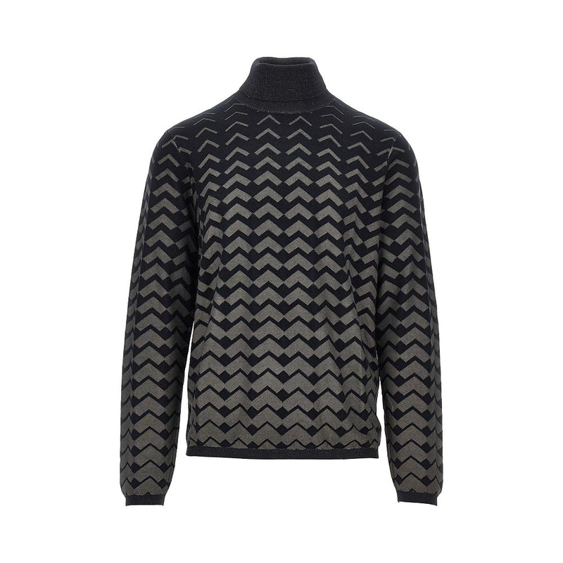 Emporio Armani Emporio Armani Knitted Turtleneck Chevron Blue Men - World Class Fashion